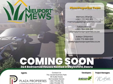 Nieuport Mews – Premium 3 Bedroom Cluster Homes for Sale in Daylesford, Gweru | Plaza Properties